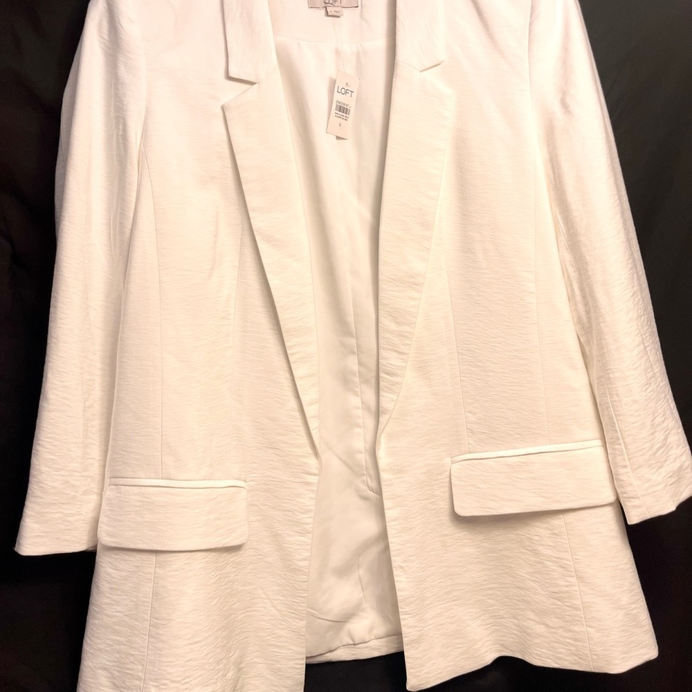 LOFT Women's White Linen Blazer